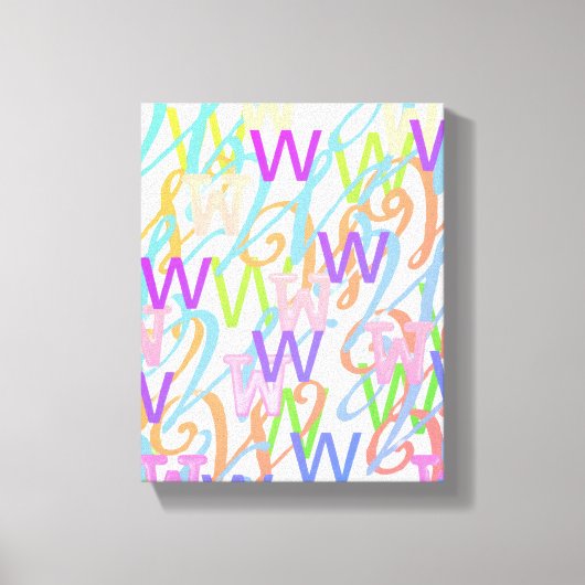 Buchstabenkonfetti "W" Leinwanddruck (Vorderseite)