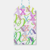 Buchstabenkonfetti "X" Geschenkanhänger (Vorderseite)