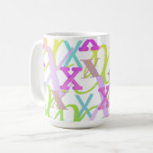 Buchstabenkonfetti "X" Kaffeetasse (Vorderseite Links)
