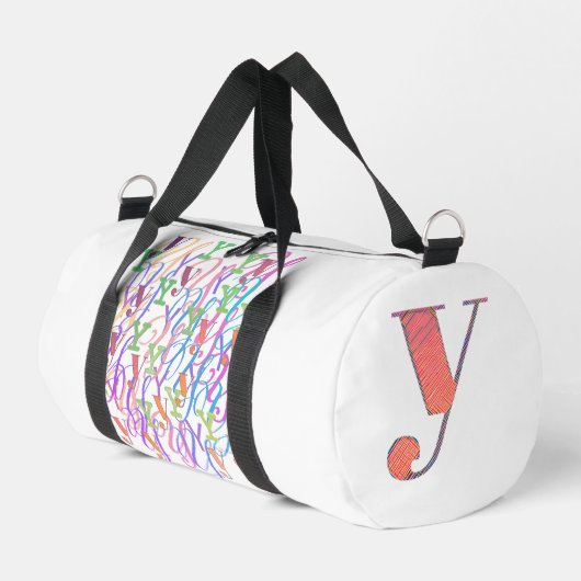 Buchstabenkonfetti "Y" Duffle Bag (Linke Seite)