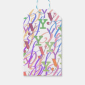 Buchstabenkonfetti "Y" Geschenkanhänger (Vorderseite)