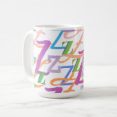 Buchstabenkonfetti "Z" Kaffeetasse (Vorderseite Links)