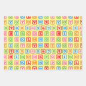 Buchstabennummern für Kinderblöcke, buntes Kinderz Geschenkpapier Set (Vorderseite 3)