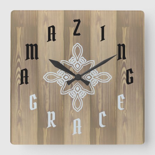 Buchstabennummern Holzkörner Quadratische Wanduhr (Vorderseite)