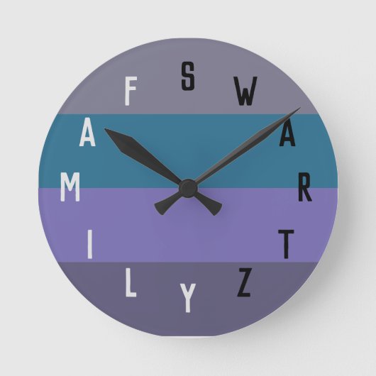 Buchstabennummern Runde Wanduhr (Vorderseite)