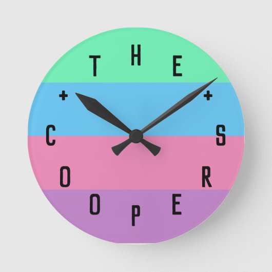 Buchstabennummern Runde Wanduhr (Vorderseite)