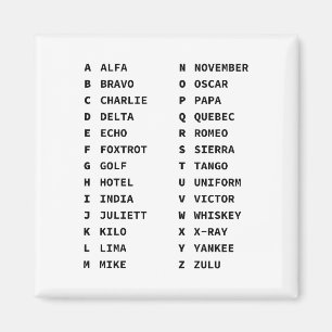 Buchstabiertafel Magnet