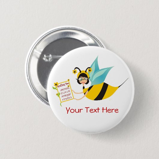 Buchstabierwettbewerb-Champion Button (Vorne & Hinten)