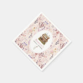 Buchstapel Brautparty Aquarellfarben Wildblume Serviette (Ecke)