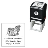 Buchstapel, Buch öffnen, Blume - Anschrift Permastempel (Beispiel)