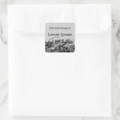 Buchstapel - Buchzeichen Quadratischer Aufkleber (Tasche)