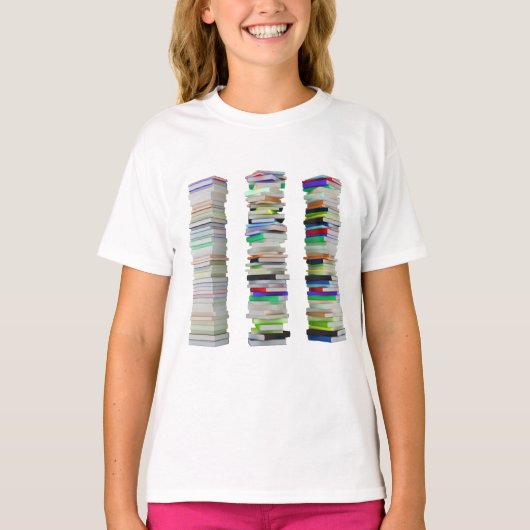 Buchstapel Girls T - Shirt (Vorderseite)