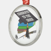 Buchstapel "GLÜCKWUNSCH ZUM GRAD" Diplom Silbernes Ornament (Links)