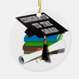 Buchstapel "GLÜCKWUNSCH ZUM GRAD" Diplom Silbernes Ornament