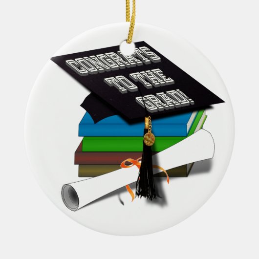 Buchstapel "GLÜCKWUNSCH ZUM GRAD" Diplom Silbernes Ornament (Vorne)