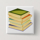 Buchstapel Kunst und Lesen Button (Vorderseite)