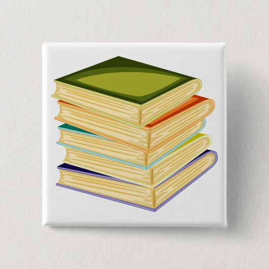 Buchstapel Kunst und Lesen Button (Vorderseite)