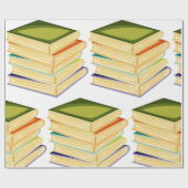 Buchstapel Kunst und Lesen Geschenkpapier (Flach)