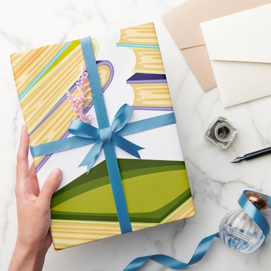 Buchstapel Kunst und Lesen Geschenkpapier