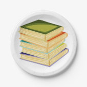 Buchstapel Kunst und Lesen Pappteller (Vorderseite)