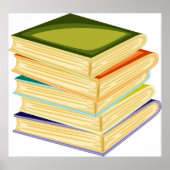 Buchstapel Kunst und Lesen Poster (Vorne)