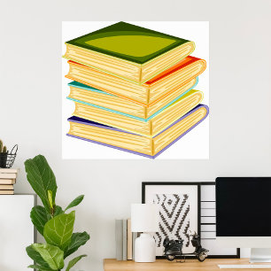 Buchstapel Kunst und Lesen Poster