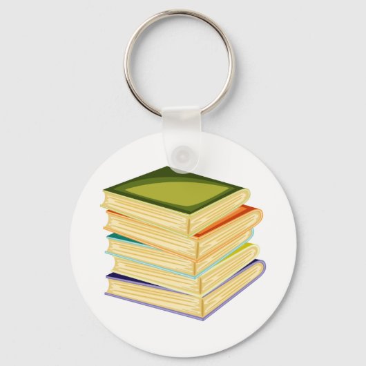 Buchstapel Kunst und Lesen Schlüsselanhänger (Vorderseite)