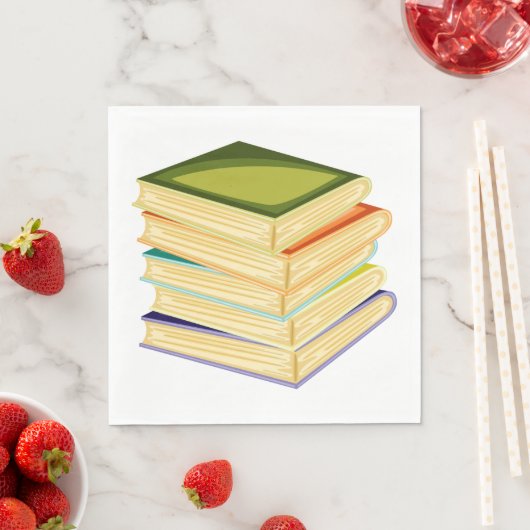 Buchstapel Kunst und Lesen Serviette (Beispiel)