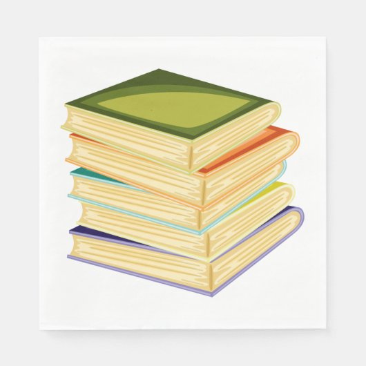 Buchstapel Kunst und Lesen Serviette (Vorderseite)