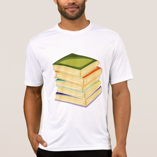 Buchstapel Kunst und Lesen T-Shirt (Vorderseite)
