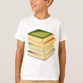 Buchstapel Kunst und Lesen T-Shirt (Vorderseite)