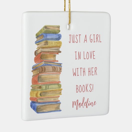 Buchstapel Lover Keramik Ornament (Rechts)