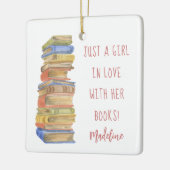 Buchstapel Lover Keramik Ornament (Links)