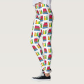Buchstapel mehrfarbiges Muster Leggings (Links)