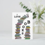 Buchstapel Postkarte (Stehend Vorderseite)