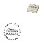 Buchstapel Runde Buchzeichen 2 Gummistempel (Stempel)