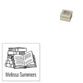 Buchstapel und Buchzeichen "Offenes Buch" 1x1 Gummistempel (Stempel)