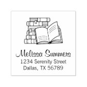 Buchstapel und offene Buchadresse Permastempel (Design)