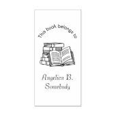 Buchstapel und Offenes Buch - Buchzeichen Gummistempel (Prägung)