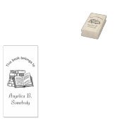 Buchstapel und Offenes Buch - Buchzeichen Gummistempel (Stempel)