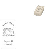 Buchstapel und Offenes Buch - Buchzeichen Gummistempel (Stempel)