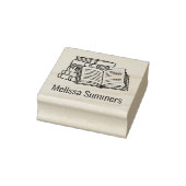 Buchstapel und Offenes Buch - Buchzeichen Gummistempel (Stempel)