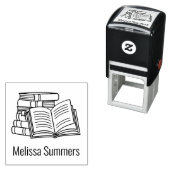 Buchstapel und Offenes Buch - Buchzeichen Permastempel (Beispiel)