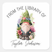 Buchsticker, Buchzeichen Blumengartennome Quadratischer Aufkleber (Vorderseite)