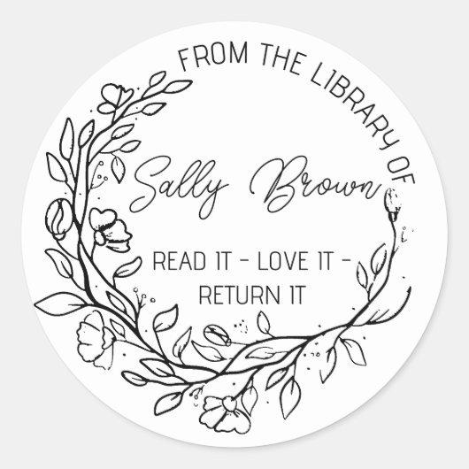 Buchsticker, Buchzeichen Buch Briefmarke Custom Fl Runder Aufkleber (Vorderseite)