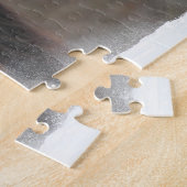 Bucht Andalusischer Hengst Stehend im Schnee Puzzle (Seite)