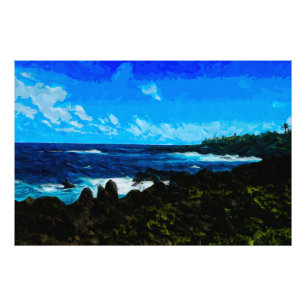 Bucht Auf dem Weg nach Hana Maui Abstrakt Fotodruck