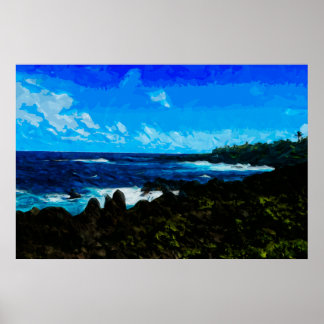 Bucht auf dem Weg nach Hana Maui Abstrakt Poster