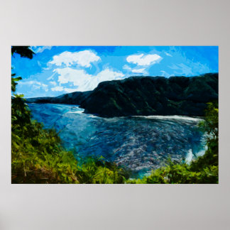 Bucht Auf dem Weg nach Hana Maui Hawaii Abstrakt Poster