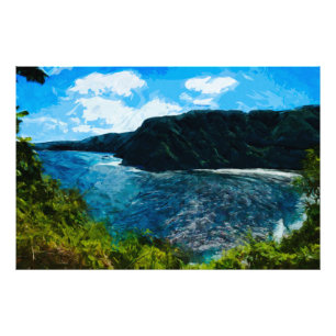 Bucht auf der Straße zu Hana Maui Hawaii abstrakt Fotodruck